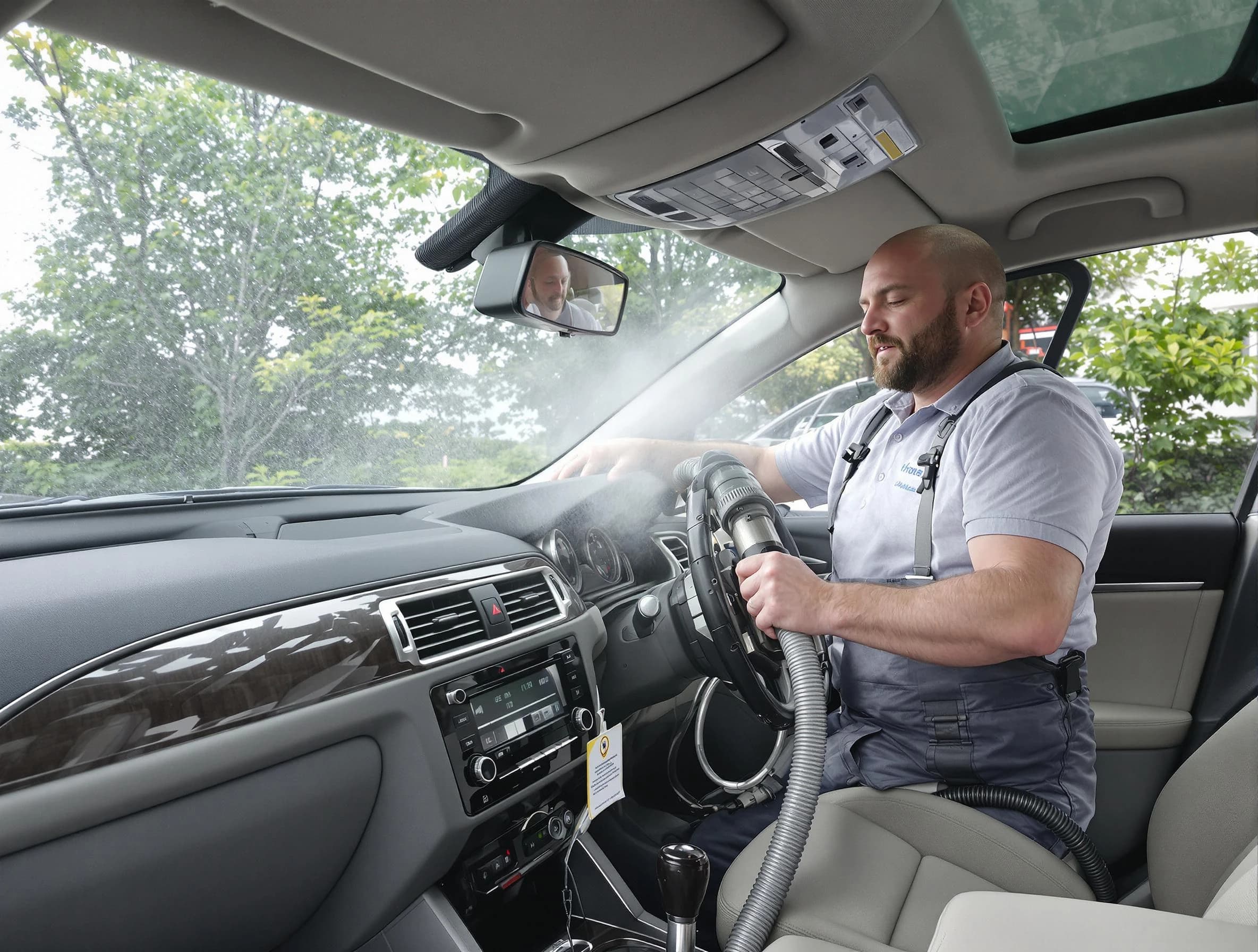 Sugar Hill Air Duct Cleaning specialist performing professional car duct cleaning in Sugar Hill