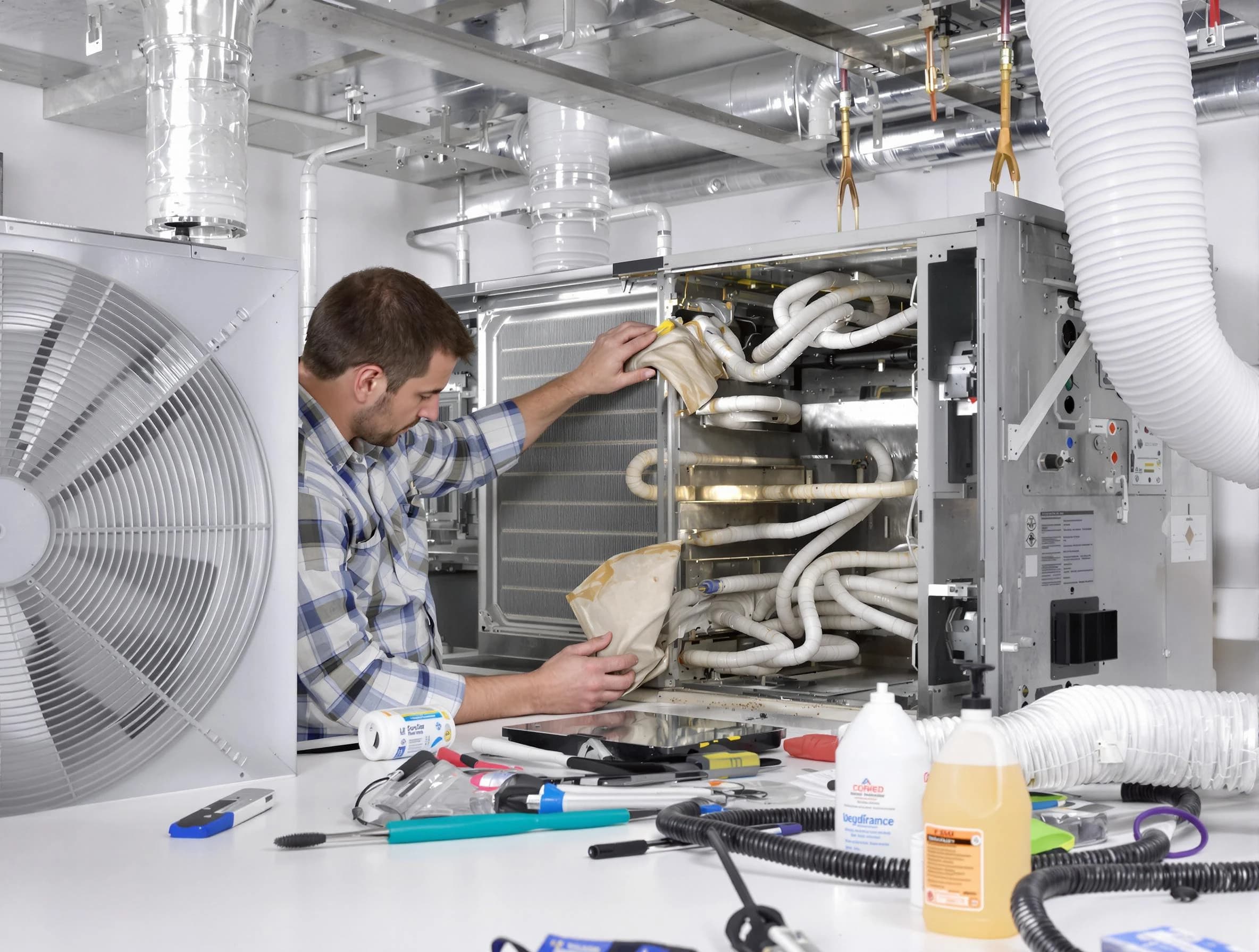 Sugar Hill Air Duct Cleaning specialist performing precision AC coil cleaning in Sugar Hill